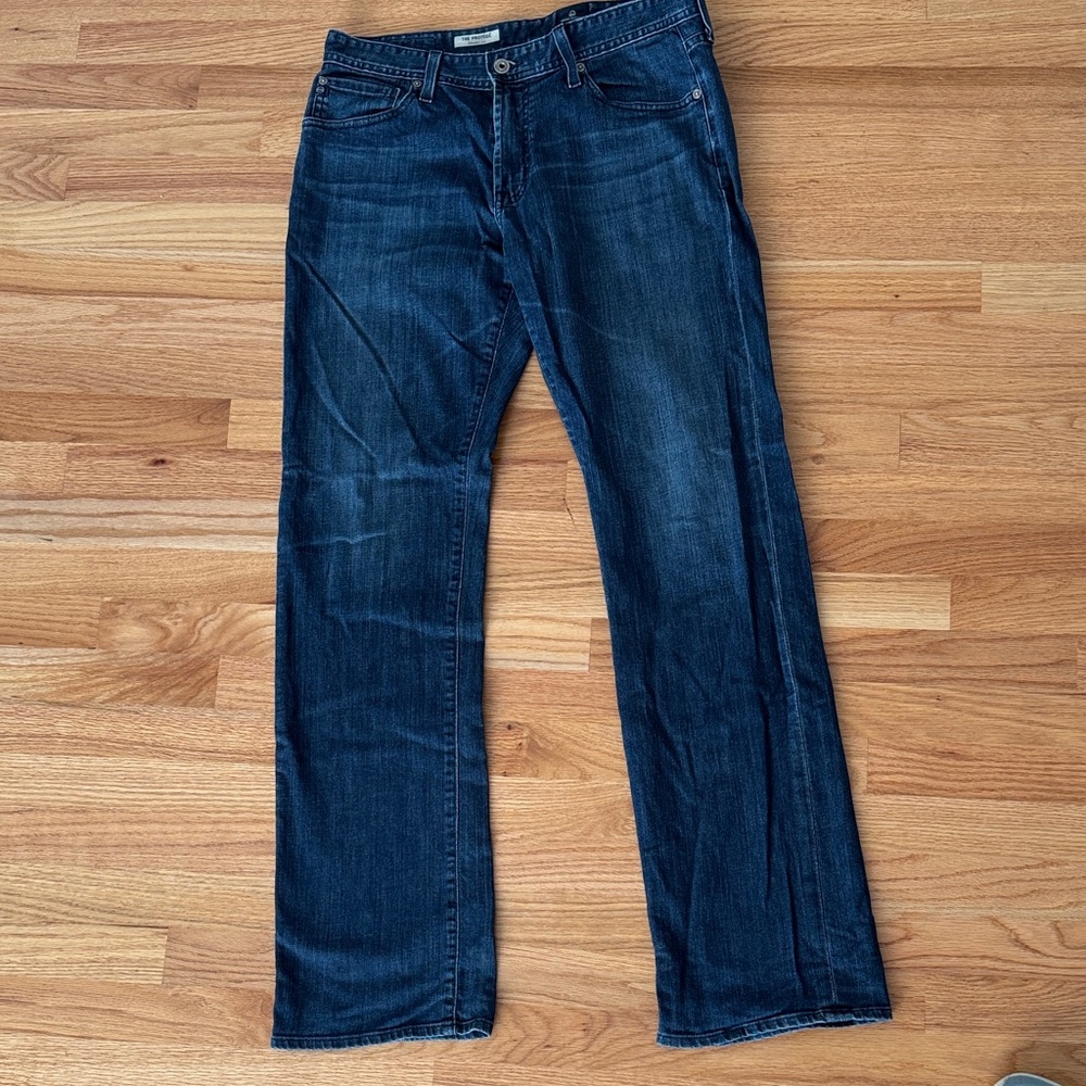 AG Adriano Goldschmied Men's Deep Blue Straight Jeans